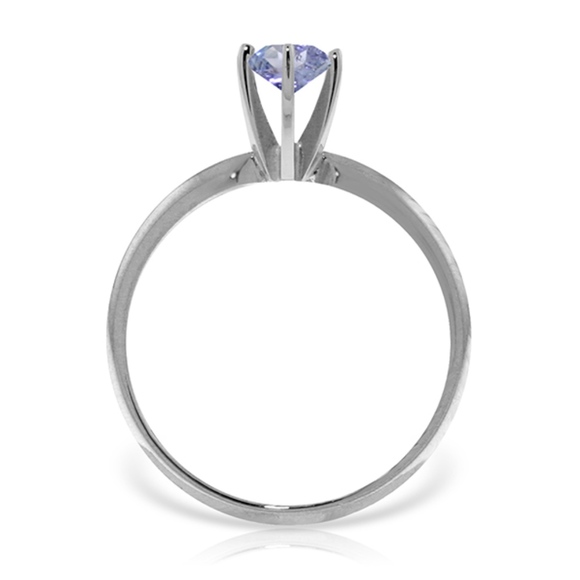 SOLID GOLD SOLITAIRE RING WITH NATURAL TANZANITE